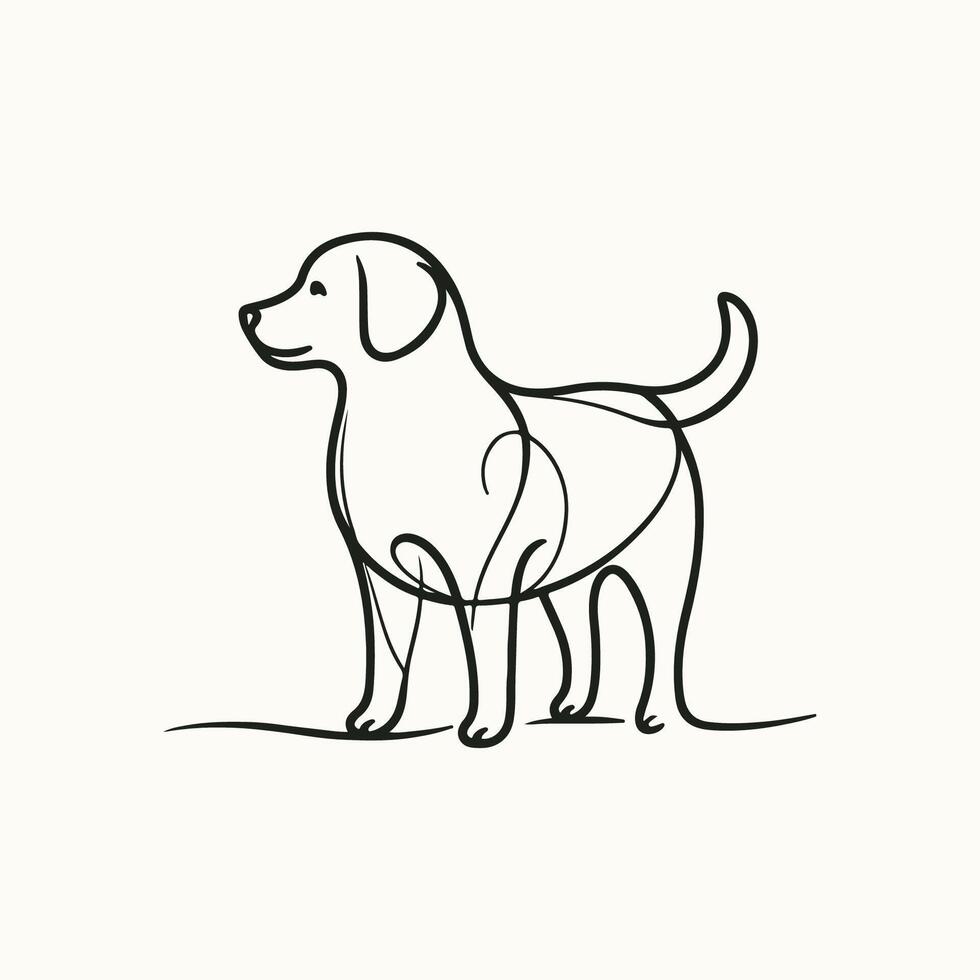 Minimalist Dog Line Art vector