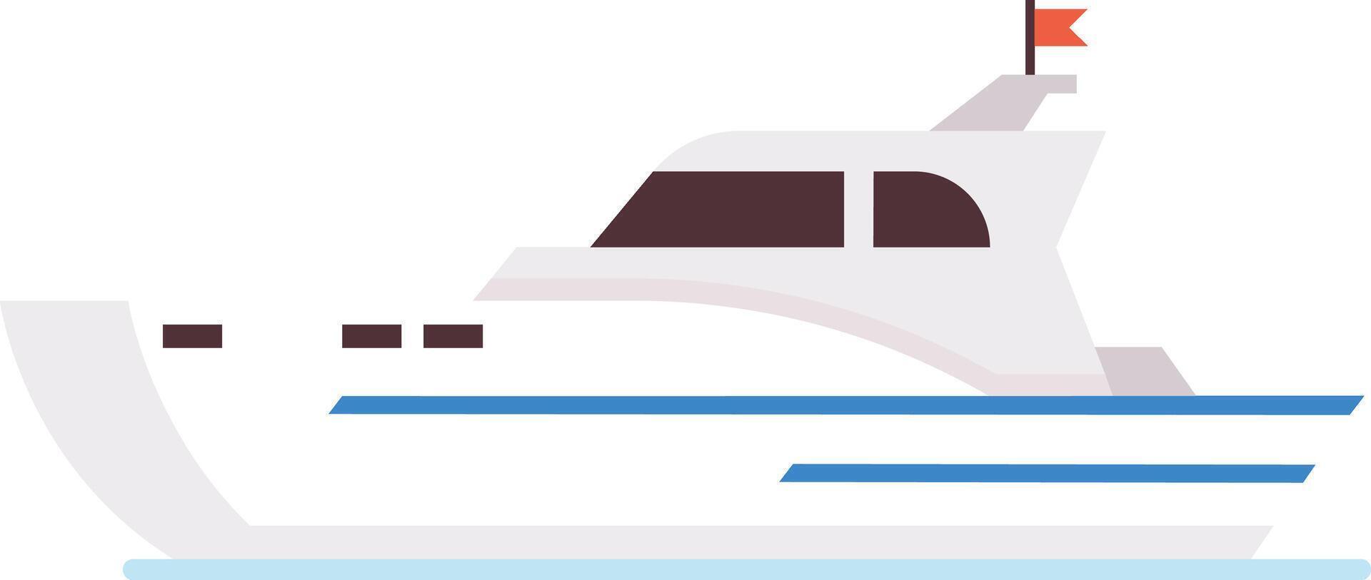 Luxurious white yacht sails gracefully on calm blue waters, evoking opulence and relaxation for those seeking a leisurely escape vector