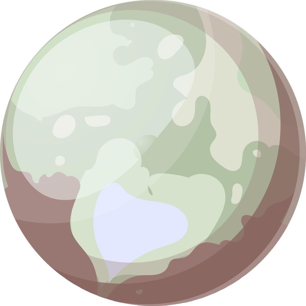 Pluto, the dwarf planet, rotates in our solar system, revealing craters and a light green hue. Explore the mysteries of pluto and the depths of our universe with this captivating image vector