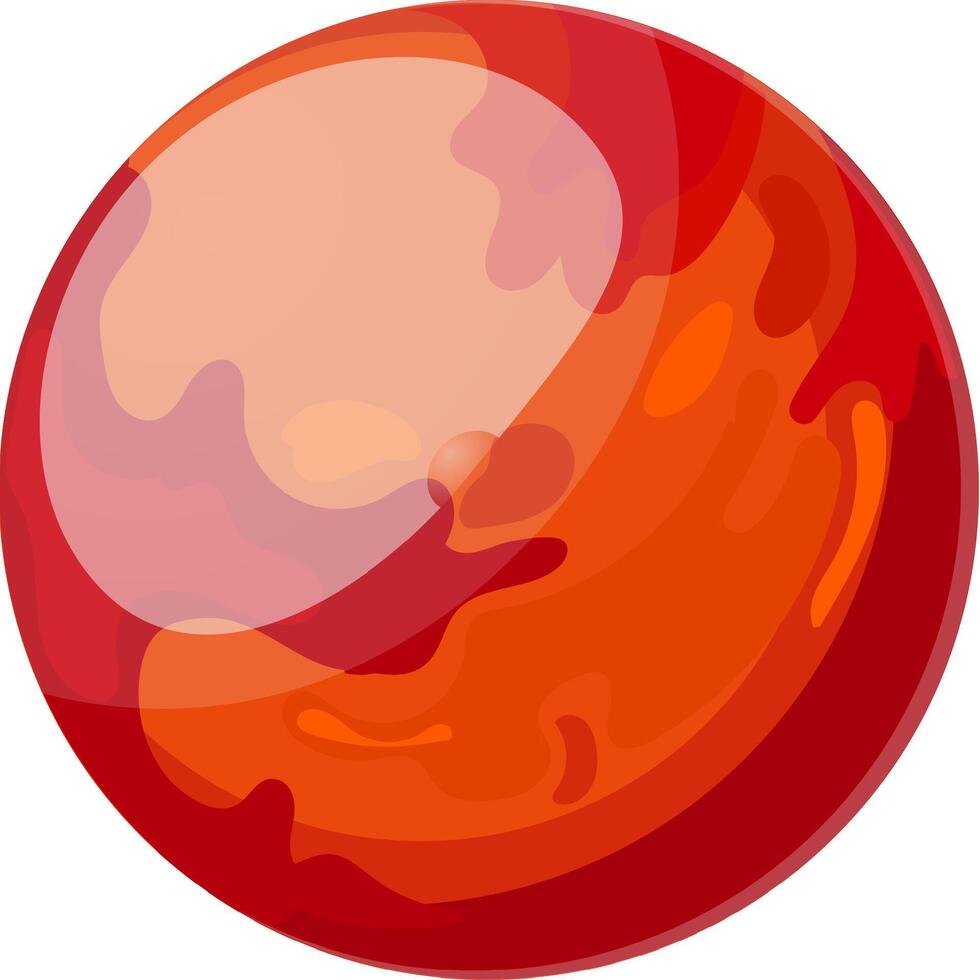 Mars, the fourth planet from the sun, rotates on its axis, showcasing its distinctive reddish surface and subtle atmospheric variations vector