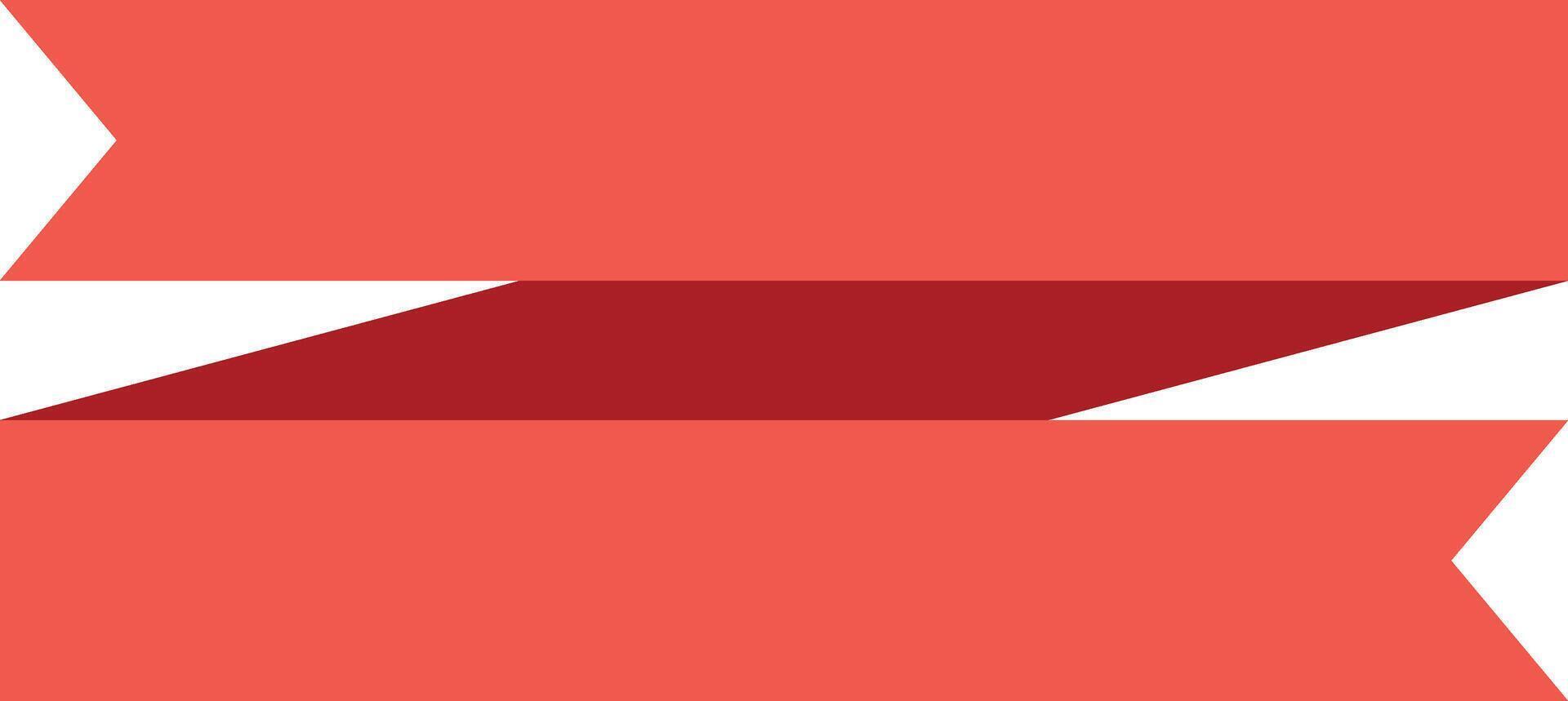 Two overlapping red ribbons on a white background create a dynamic and eye catching design, perfect for highlighting important information or adding a touch of elegance to any project vector