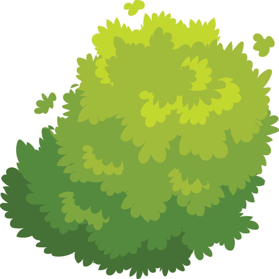 Vibrant and natural scene of lush green bush with falling leaves against a clean white backdrop, ideal for nature inspired designs vector