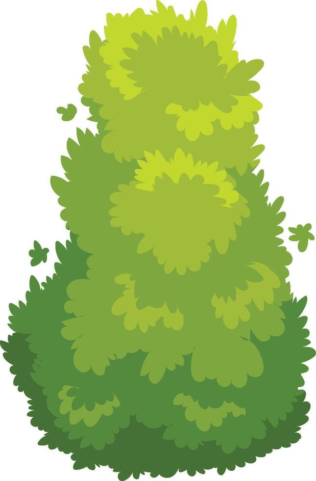 Green bush growing in a park, representing nature, freshness, and clean air, perfect for environmental or landscaping projects vector