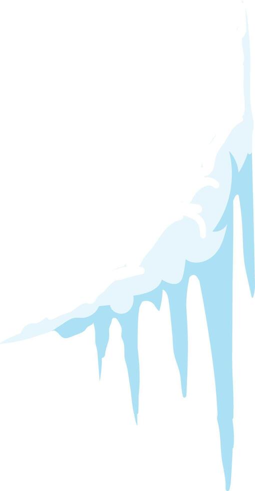 Icicles melting on a roof against a white background, creating a serene winter scene vector