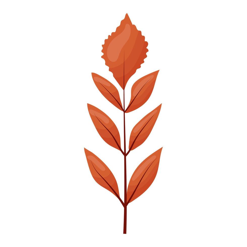 autumn branch with small leaves vector