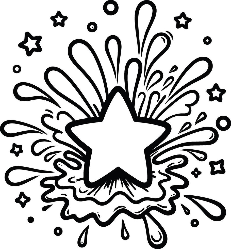 Star explosion coloring pages vector