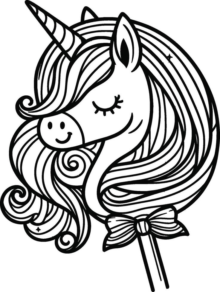 Unicorn coloring pages for kids vector