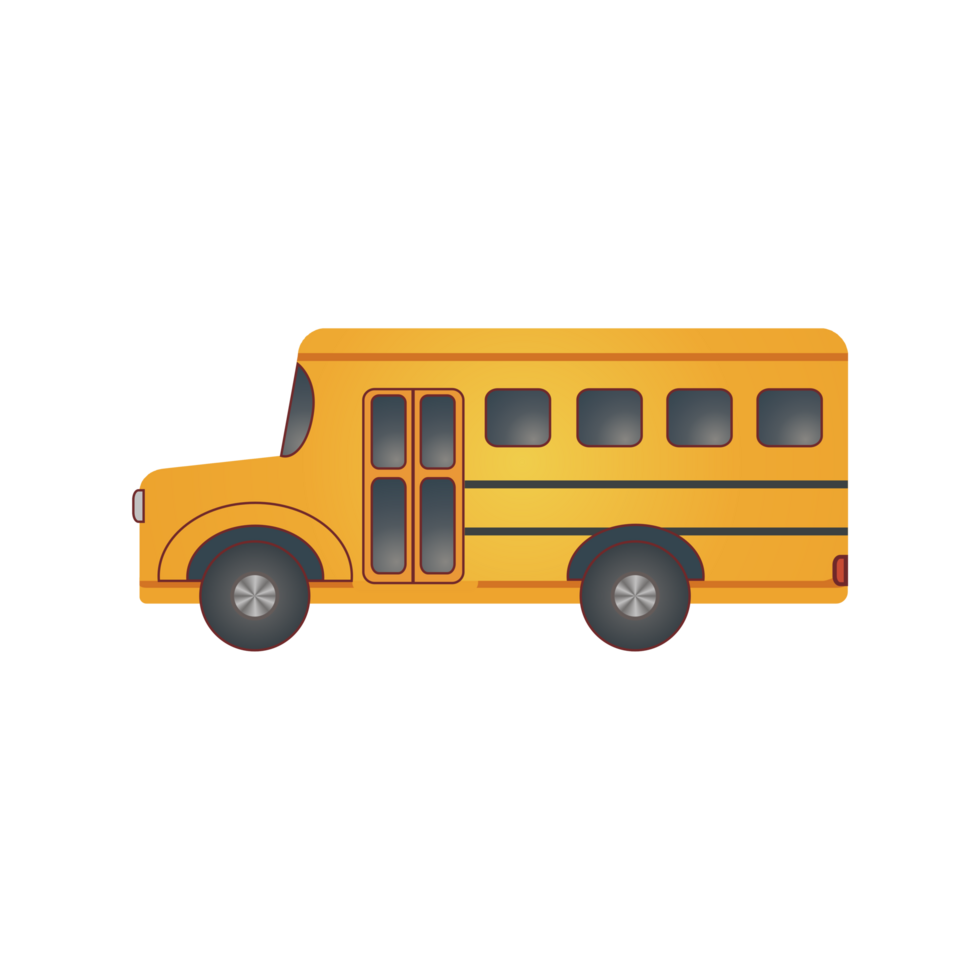Empty Yellow School Bus Design and Back to School illustration side View png