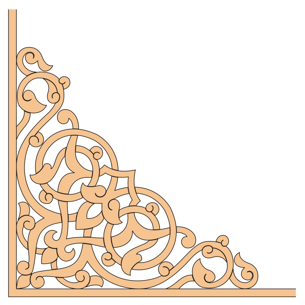 Golden Islamic frame border, Arabic ornament frame corner design template. Suitable for use as frame borders, calligraphy, certificates png