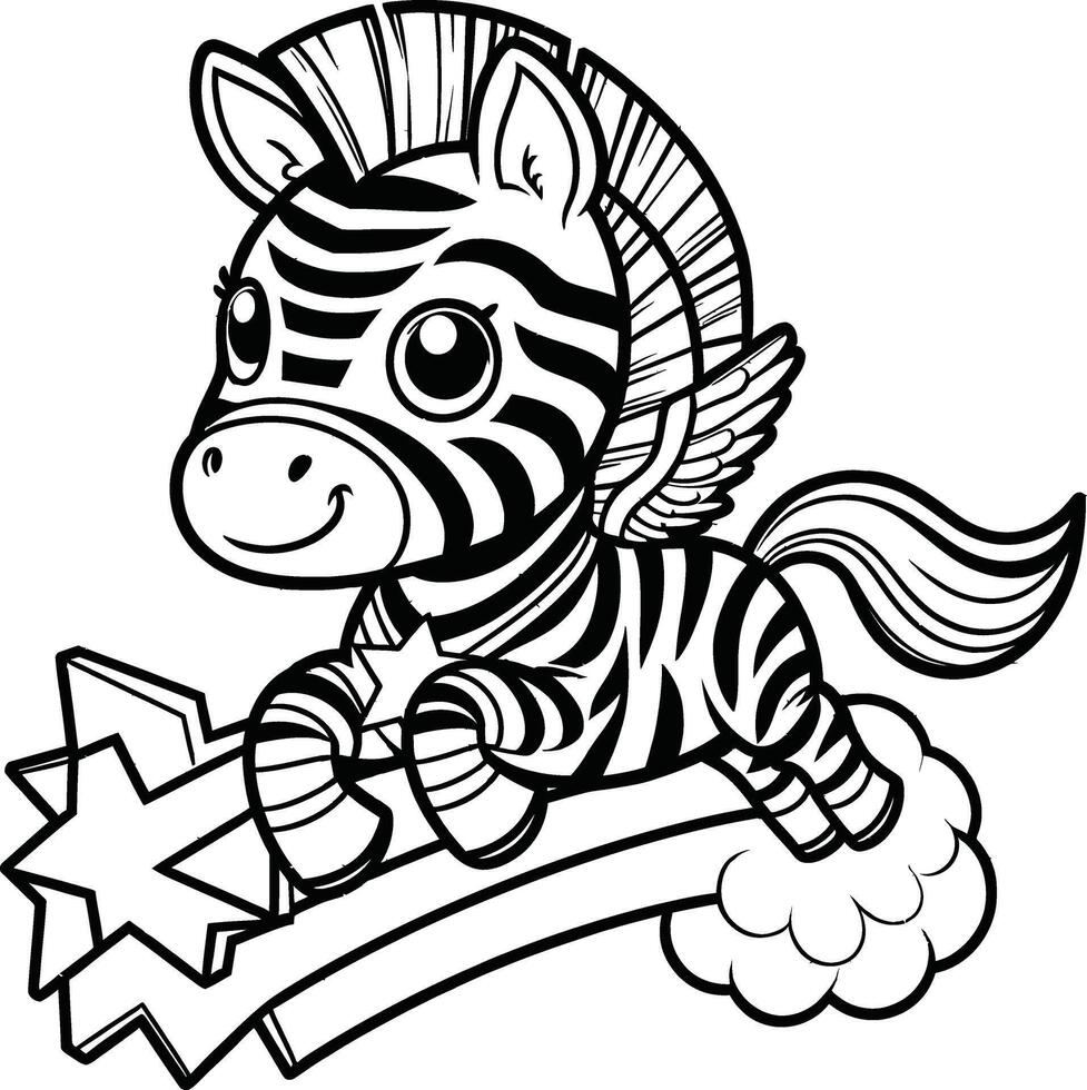 Zebra coloring pages for kids vector