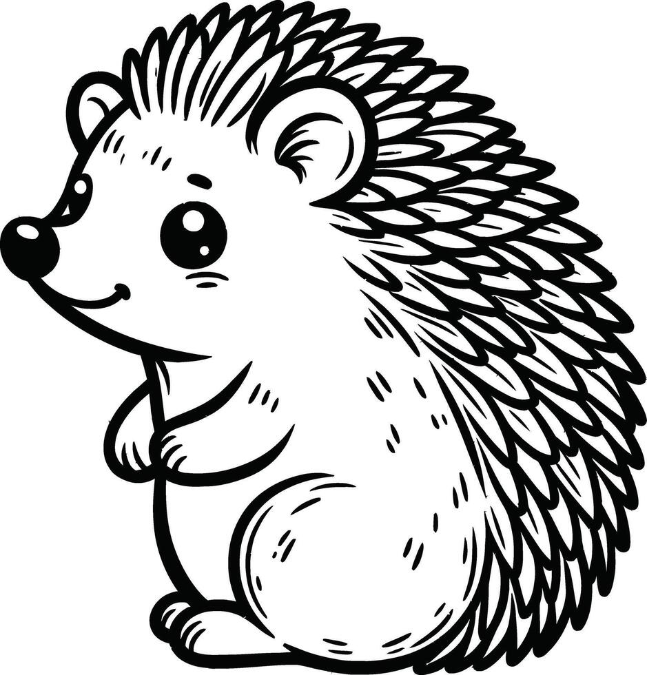 A hedgehog coloring page vector