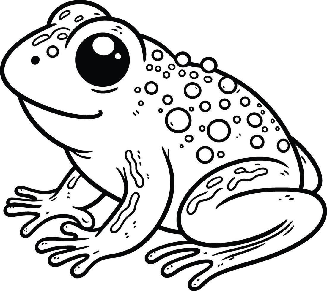 Frog coloring pages for kids vector