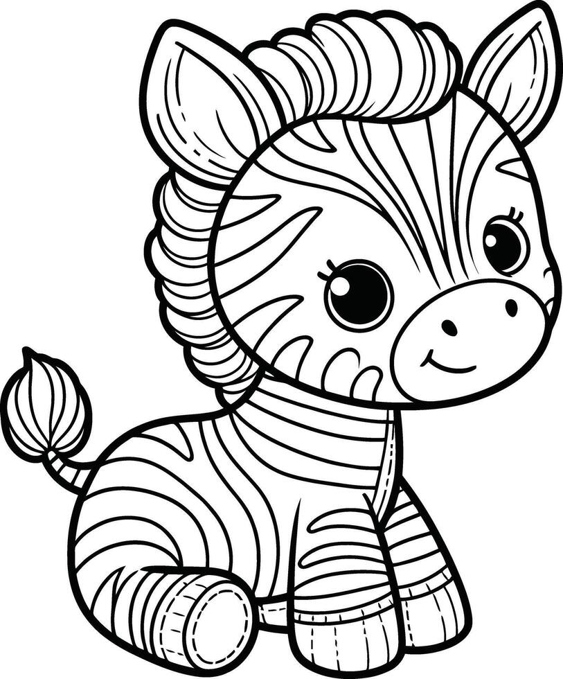 Coloring pages for kids zebra coloring pages vector