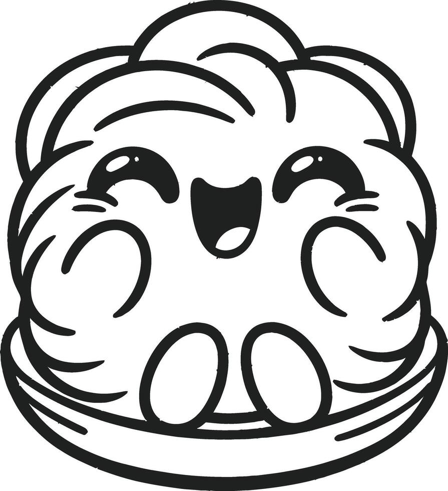 A cartoon character with a smile on its face vector
