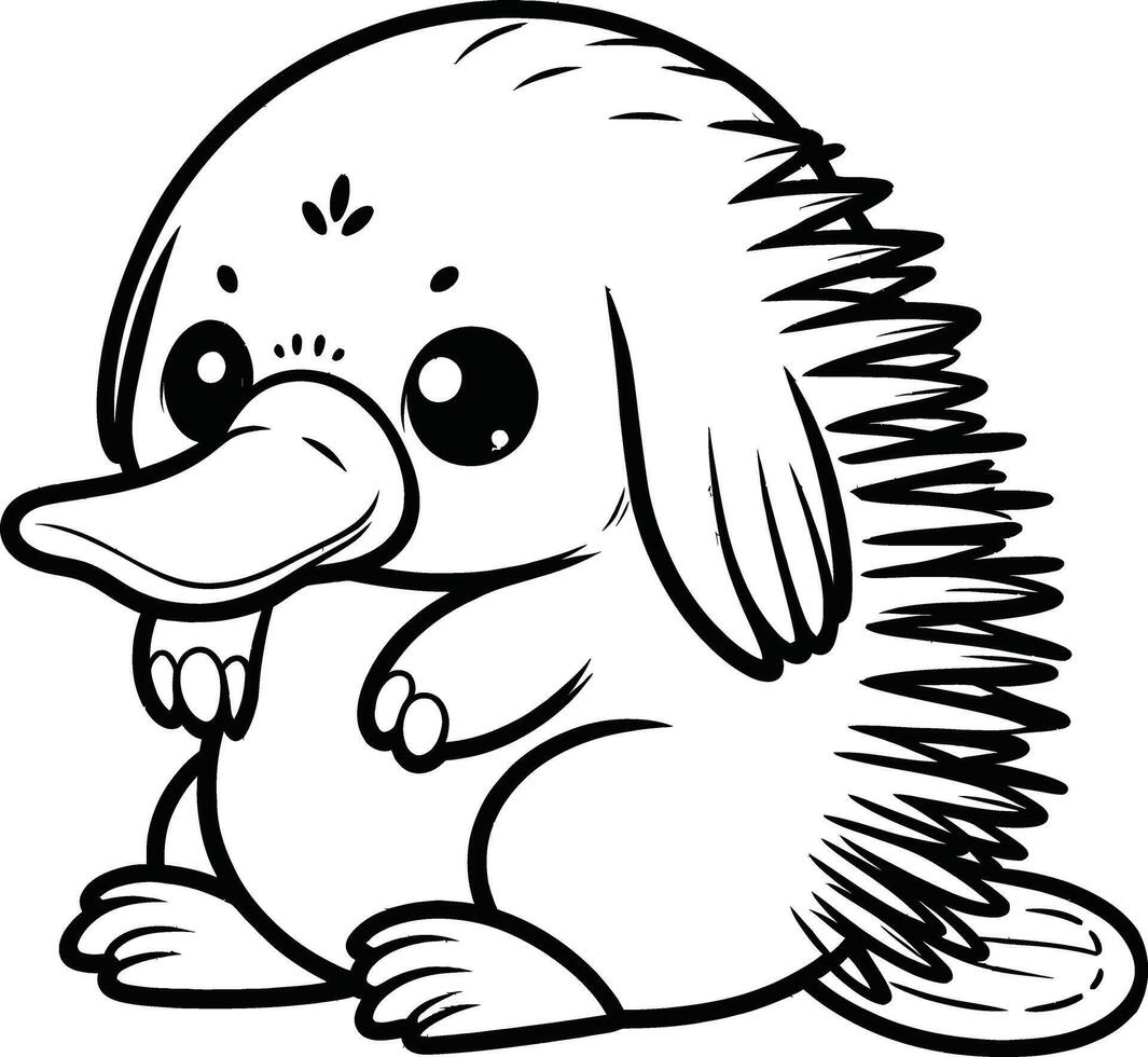 A cute little animal with a big nose and big eyes vector