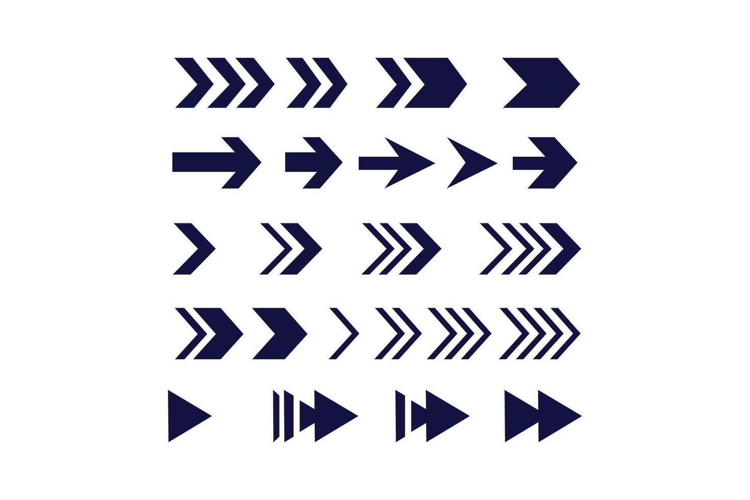 Symbols or a directional arrow sign set design vector