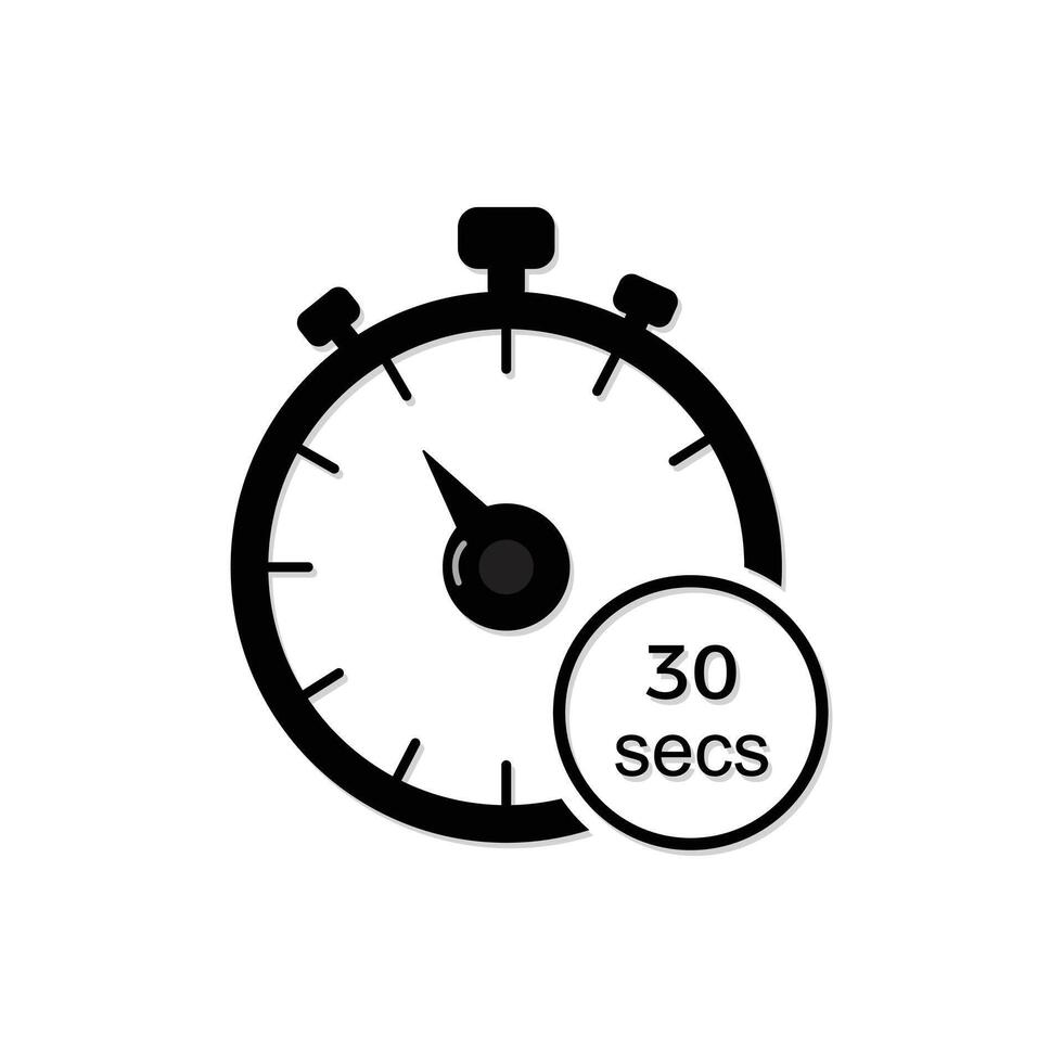 Clock face timer stopwatch icon in flat style illustration on isolated background vector