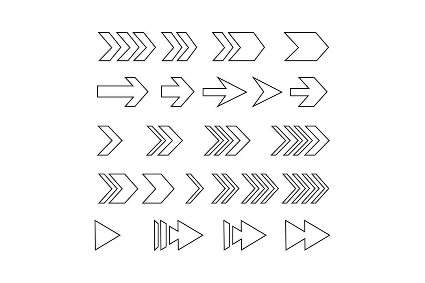 Symbols or a directional arrow sign set design line art vector
