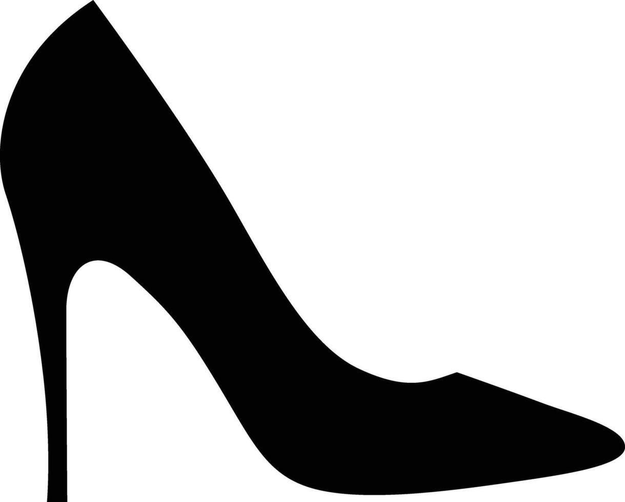 A black high heel shoe silhouette on a white background vector
