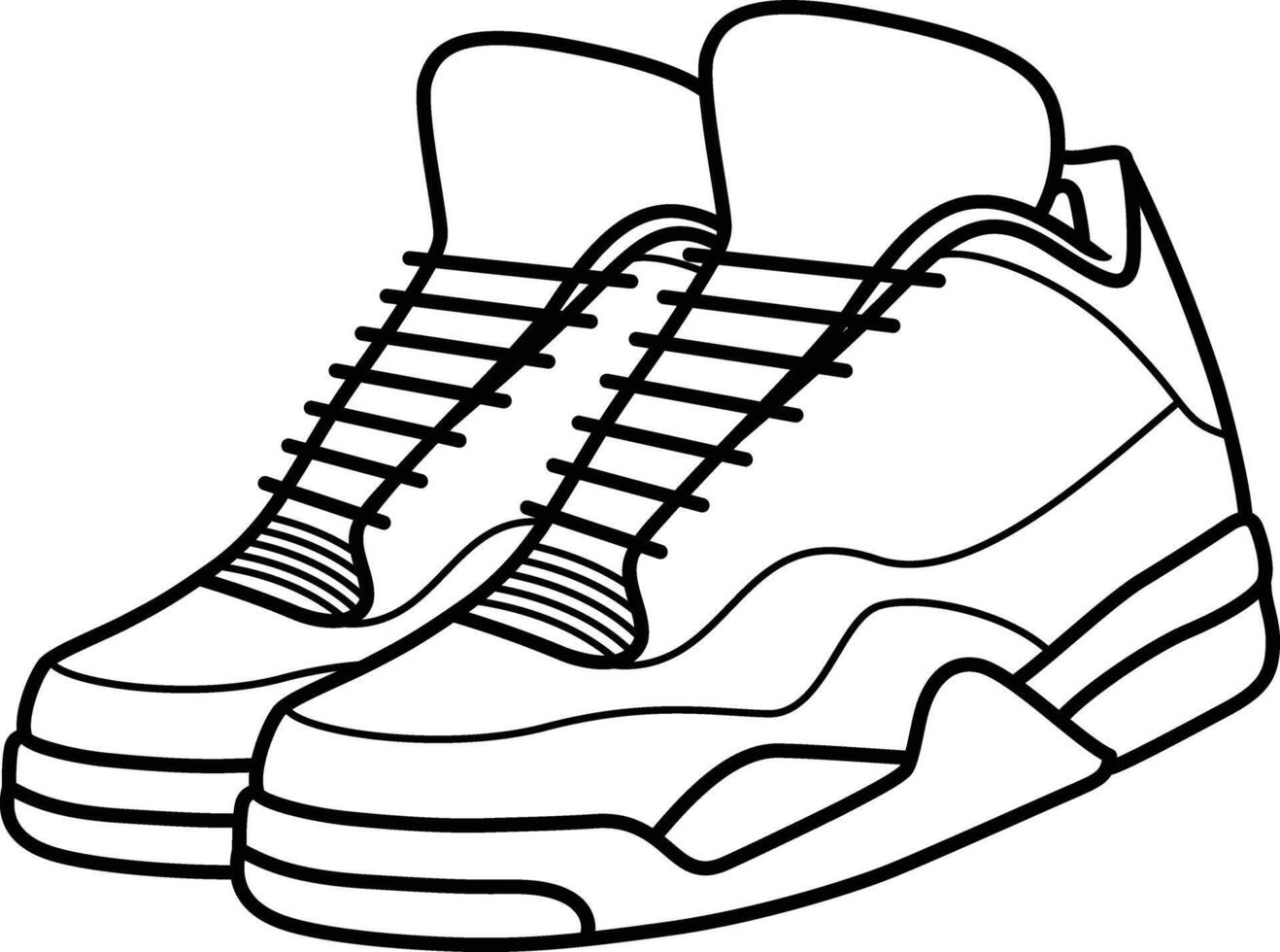 Sneakers coloring pages vector