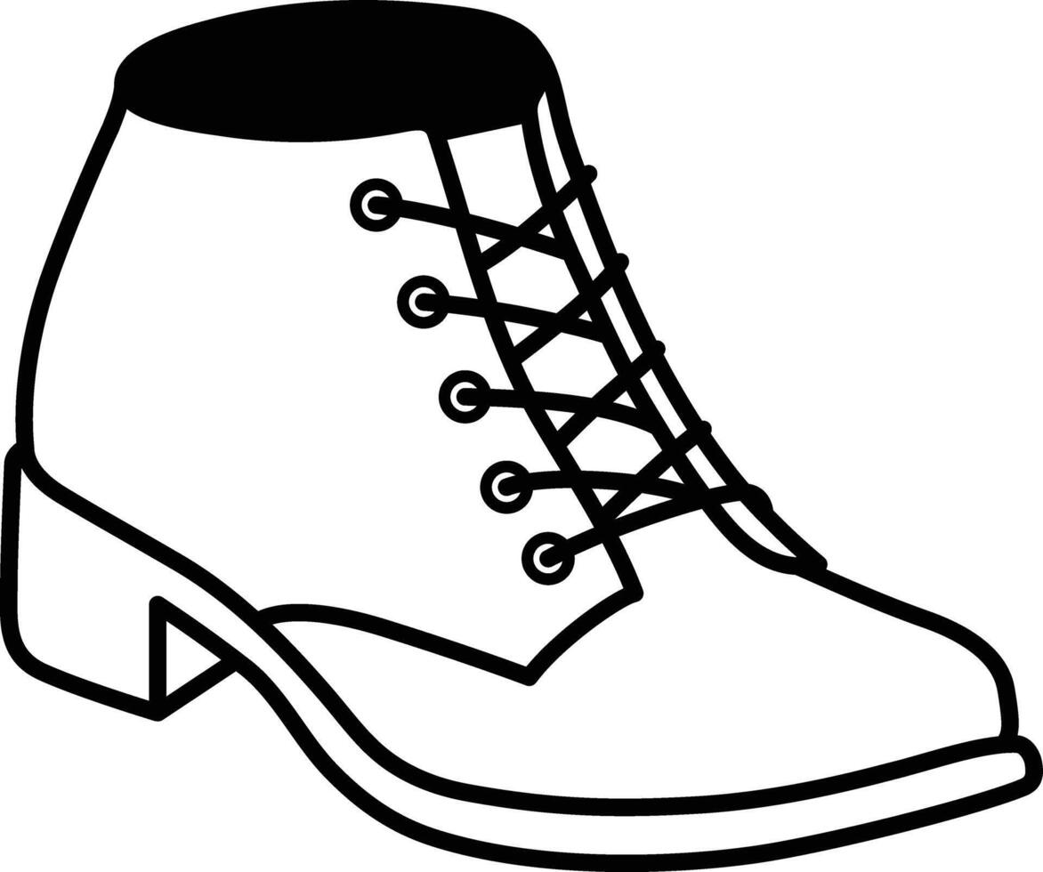 Leather Boot Outline Icon vector