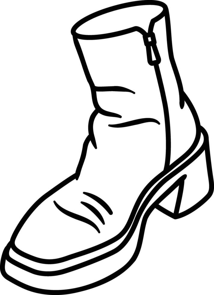 A black and white drawing of a boot vector