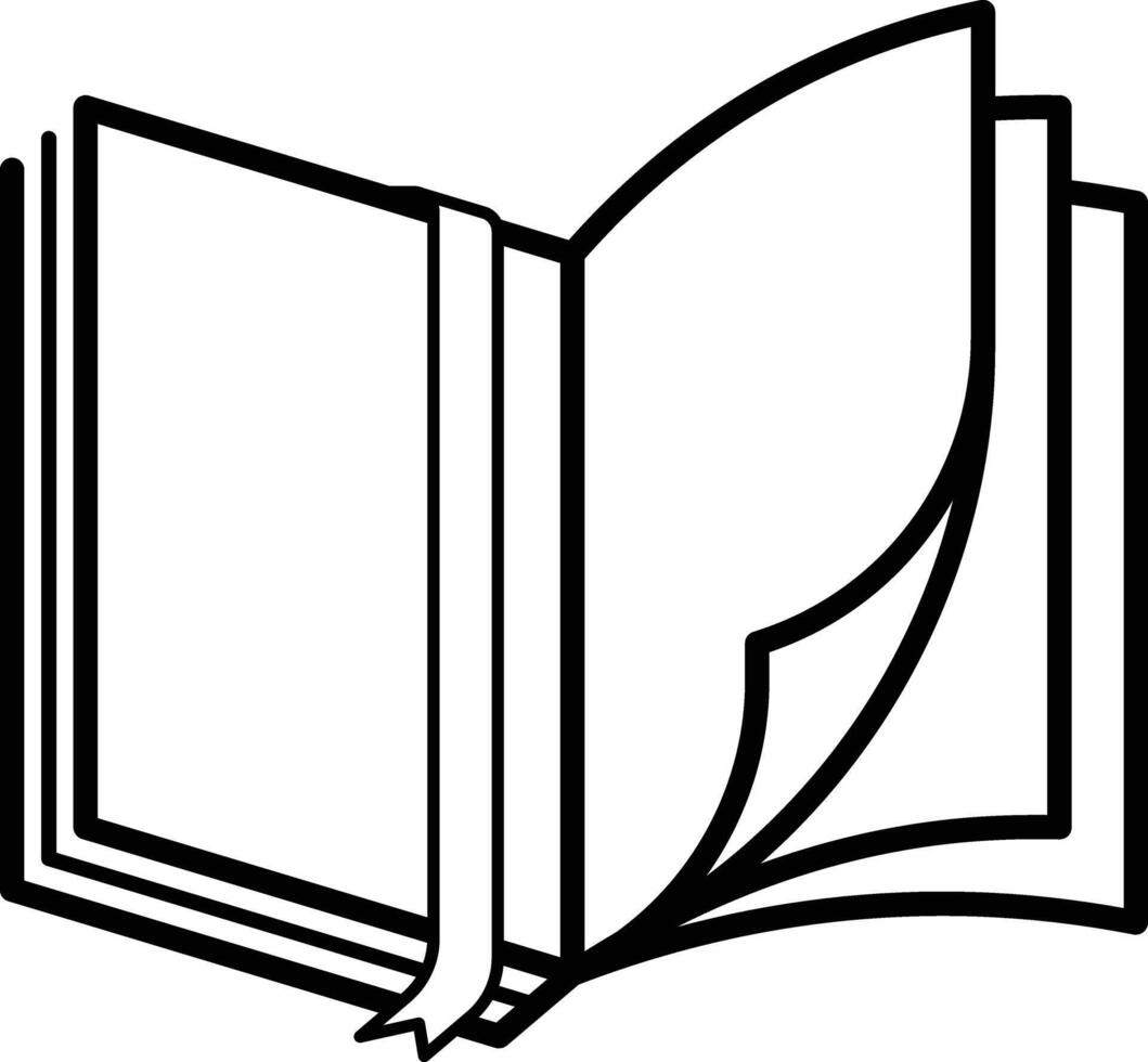 Opened Book with Bookmark from Top Bottom Angle vector