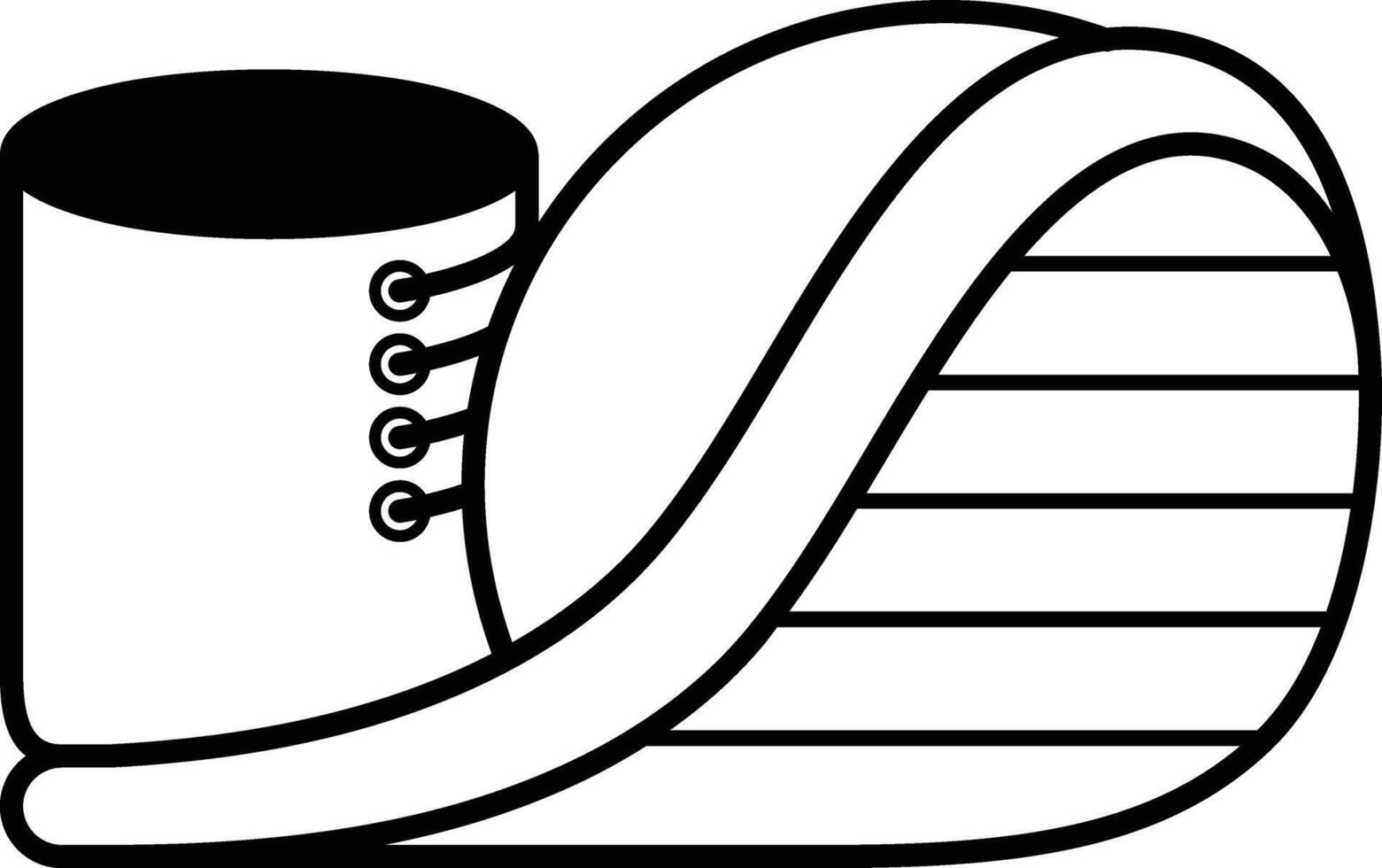A black and white drawing of a shoe vector