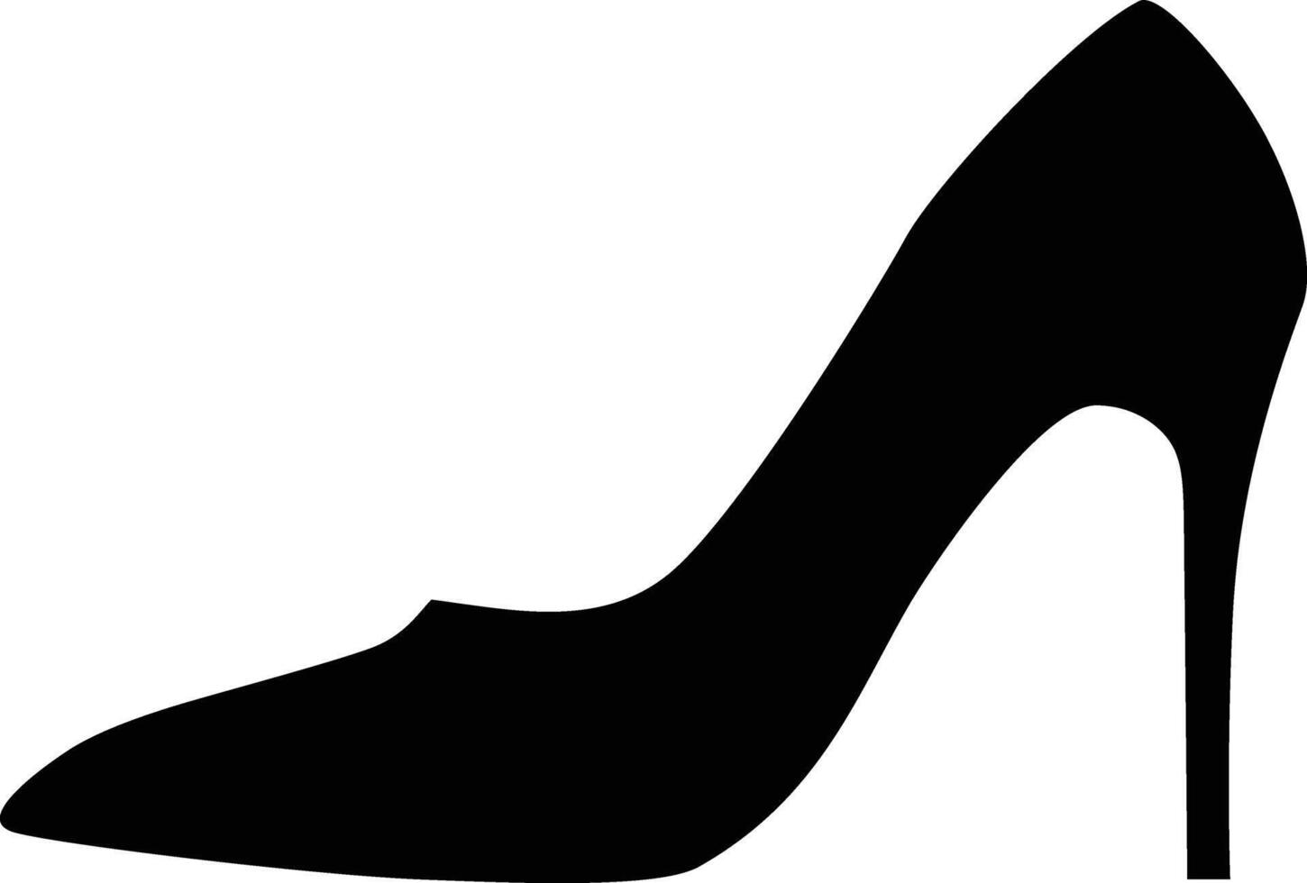 A black high heel shoe silhouette on a white background vector