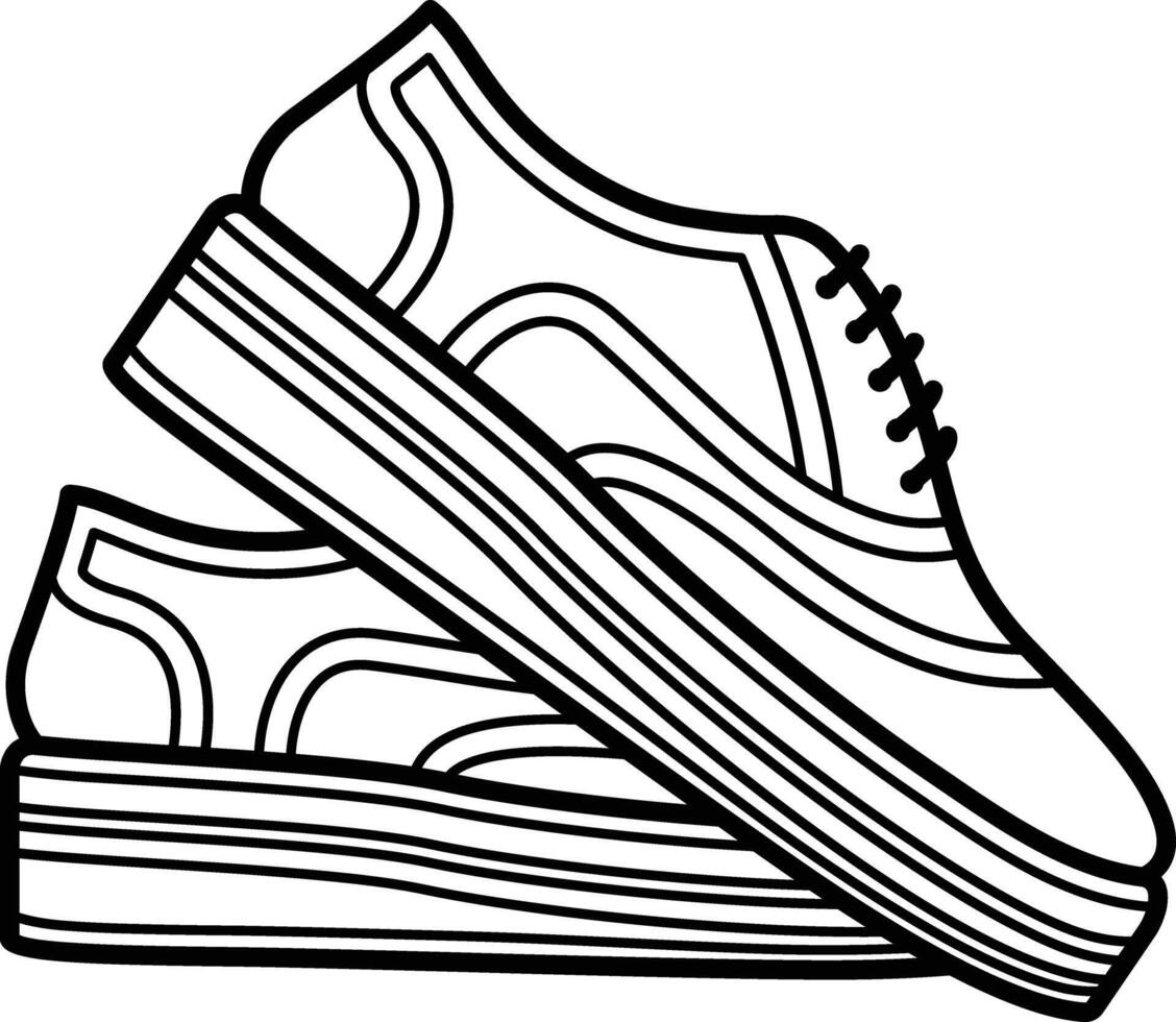 Shoes coloring pages vector