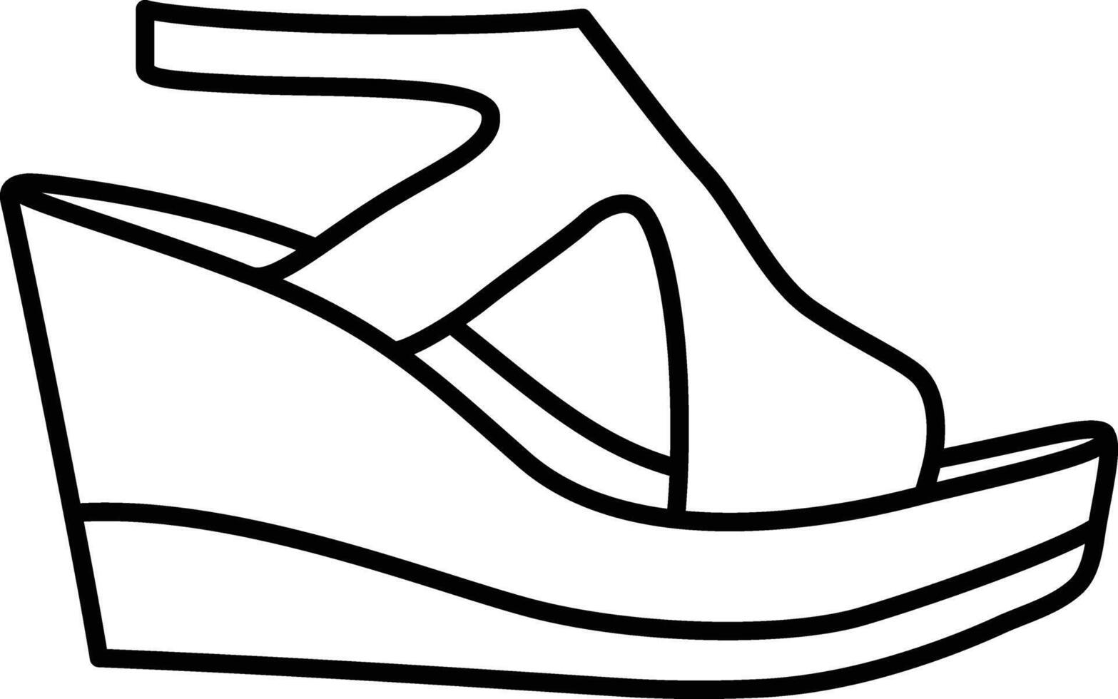 High heel Wedge Outline Icon vector