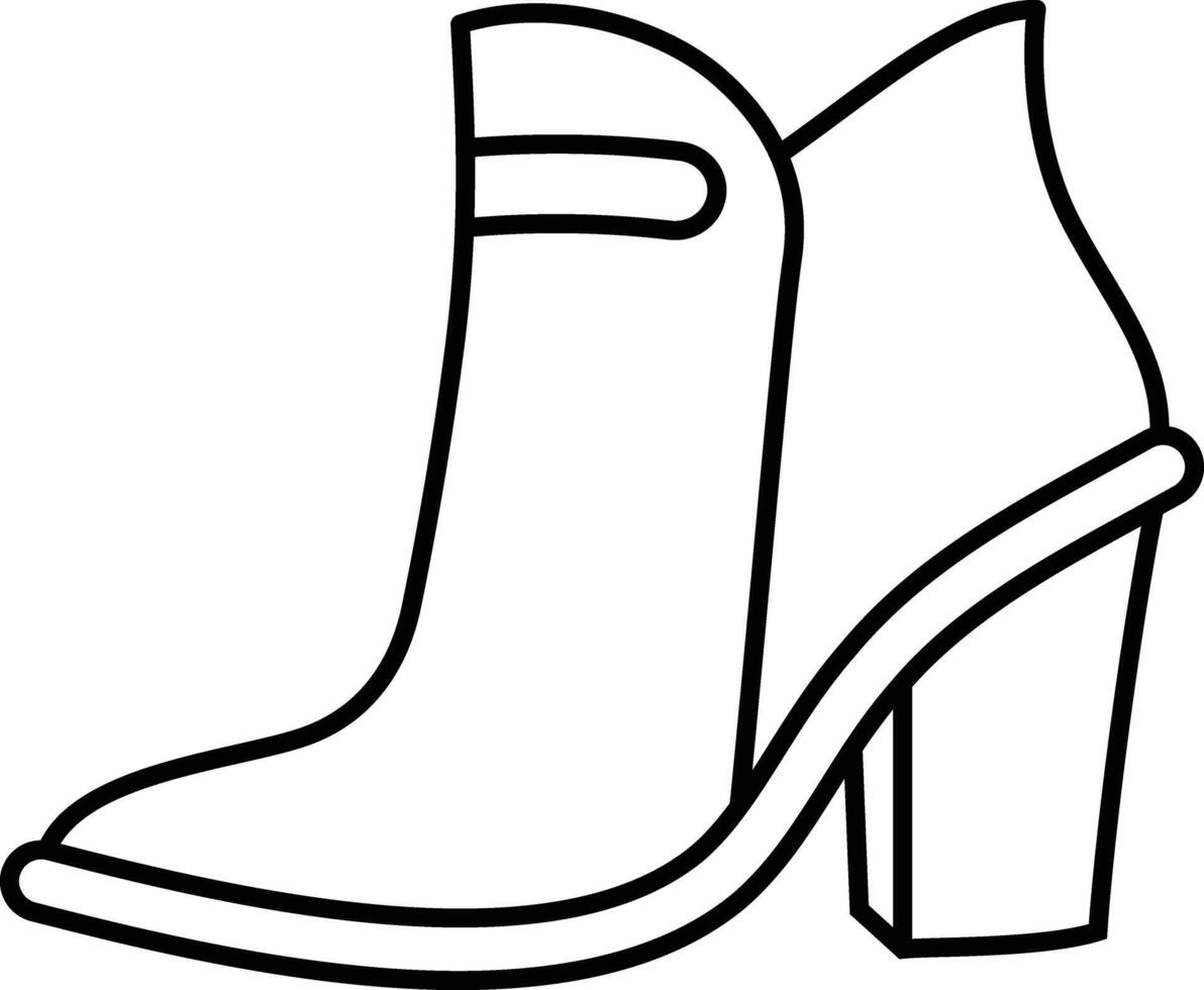 High Heel Boot Outline Icon vector