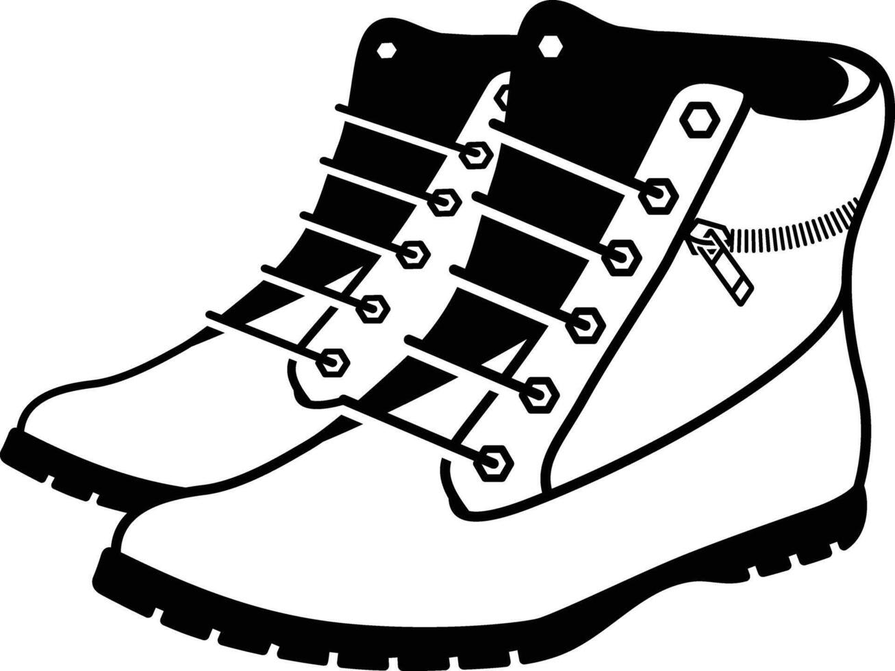 Leather Boot Solid Outline Icon vector