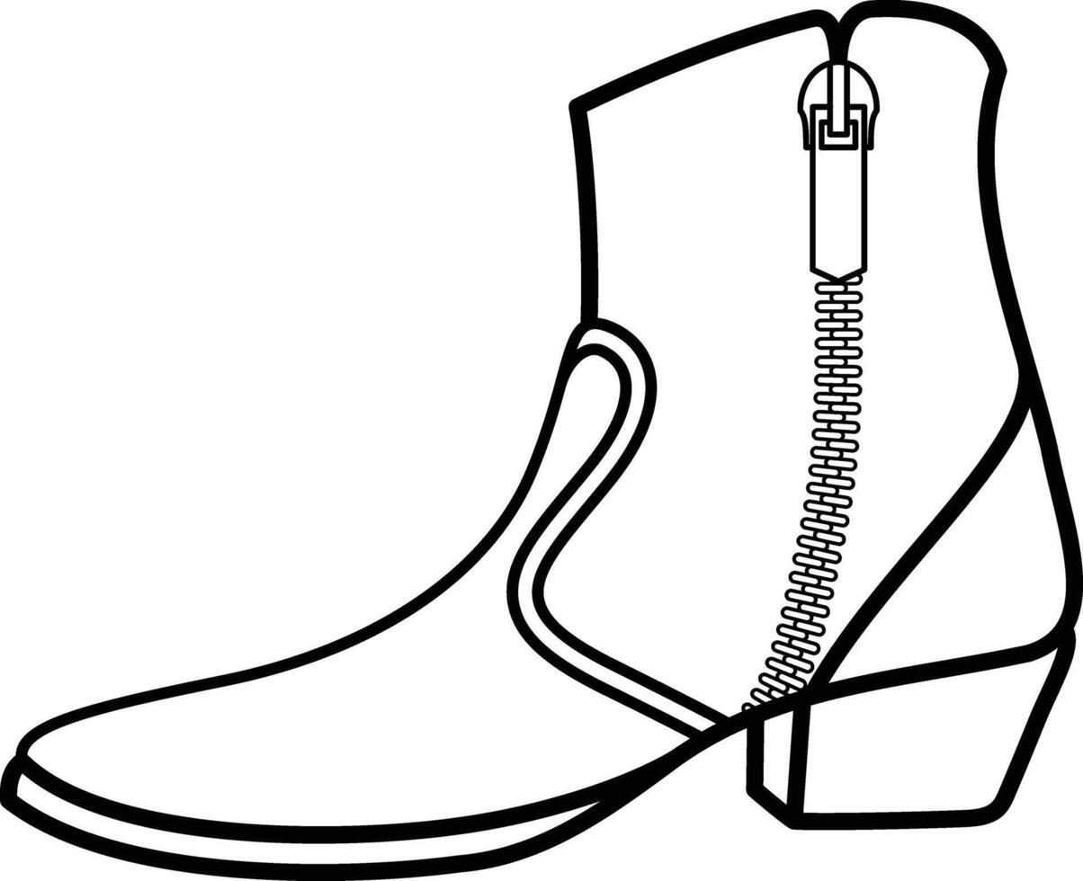 High Heel Boot Outline Icon vector