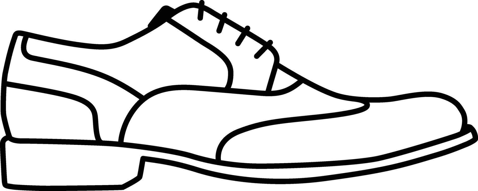 Formal Leather Shoe Outline Icon vector