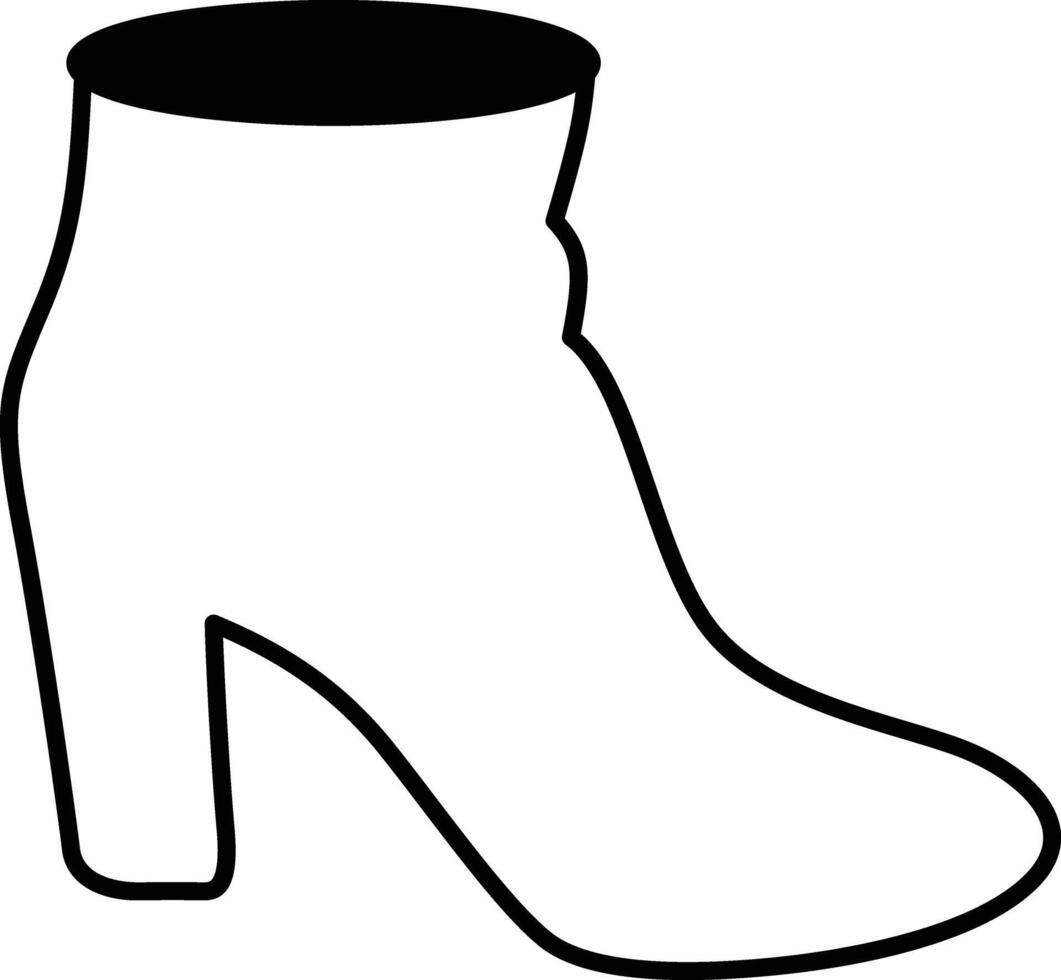 A black and white drawing of a shoe vector