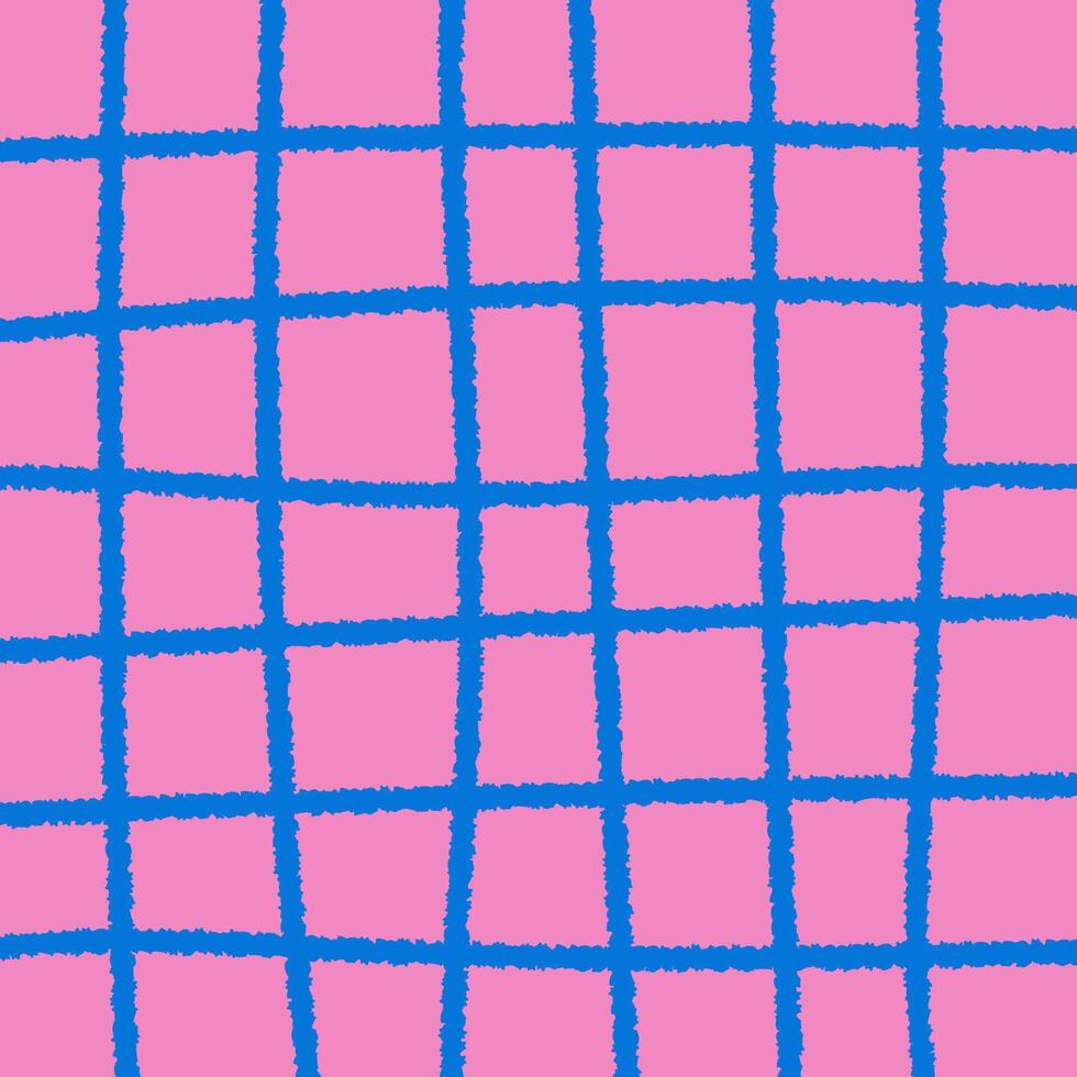 Pink Square Background with Crayon Grid Texture vector
