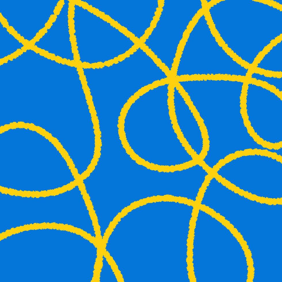 Blue Square Background with Playful Crayon Swirl vector