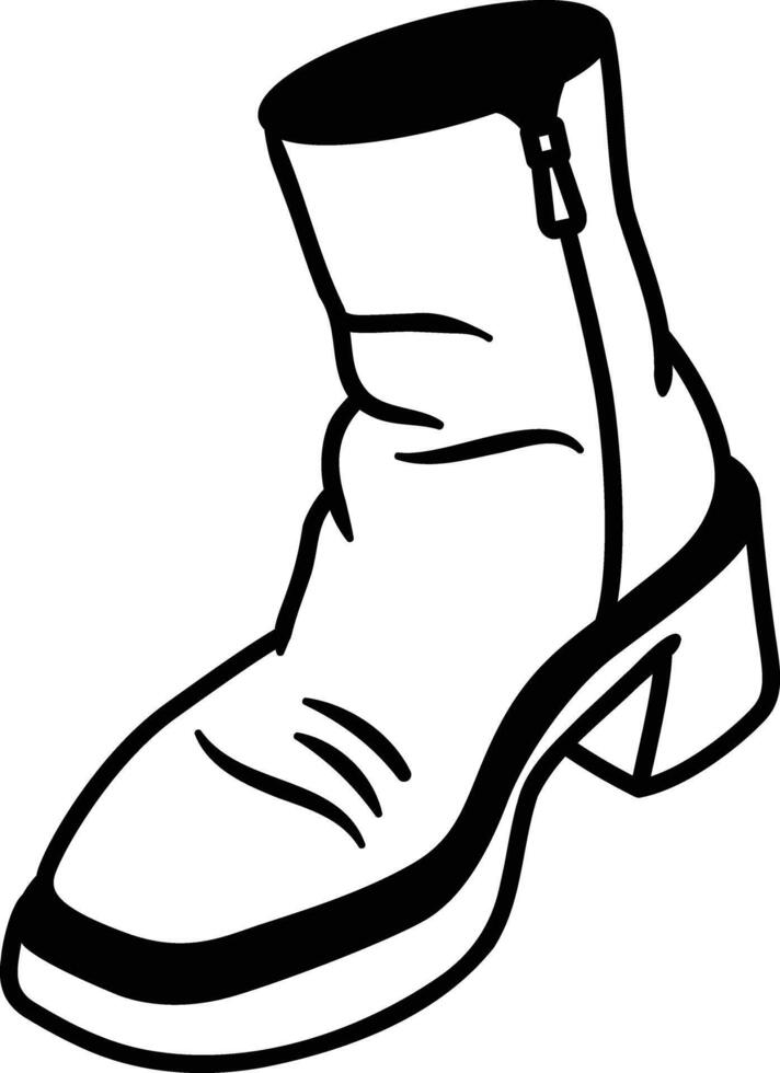 A black and white drawing of a boot vector