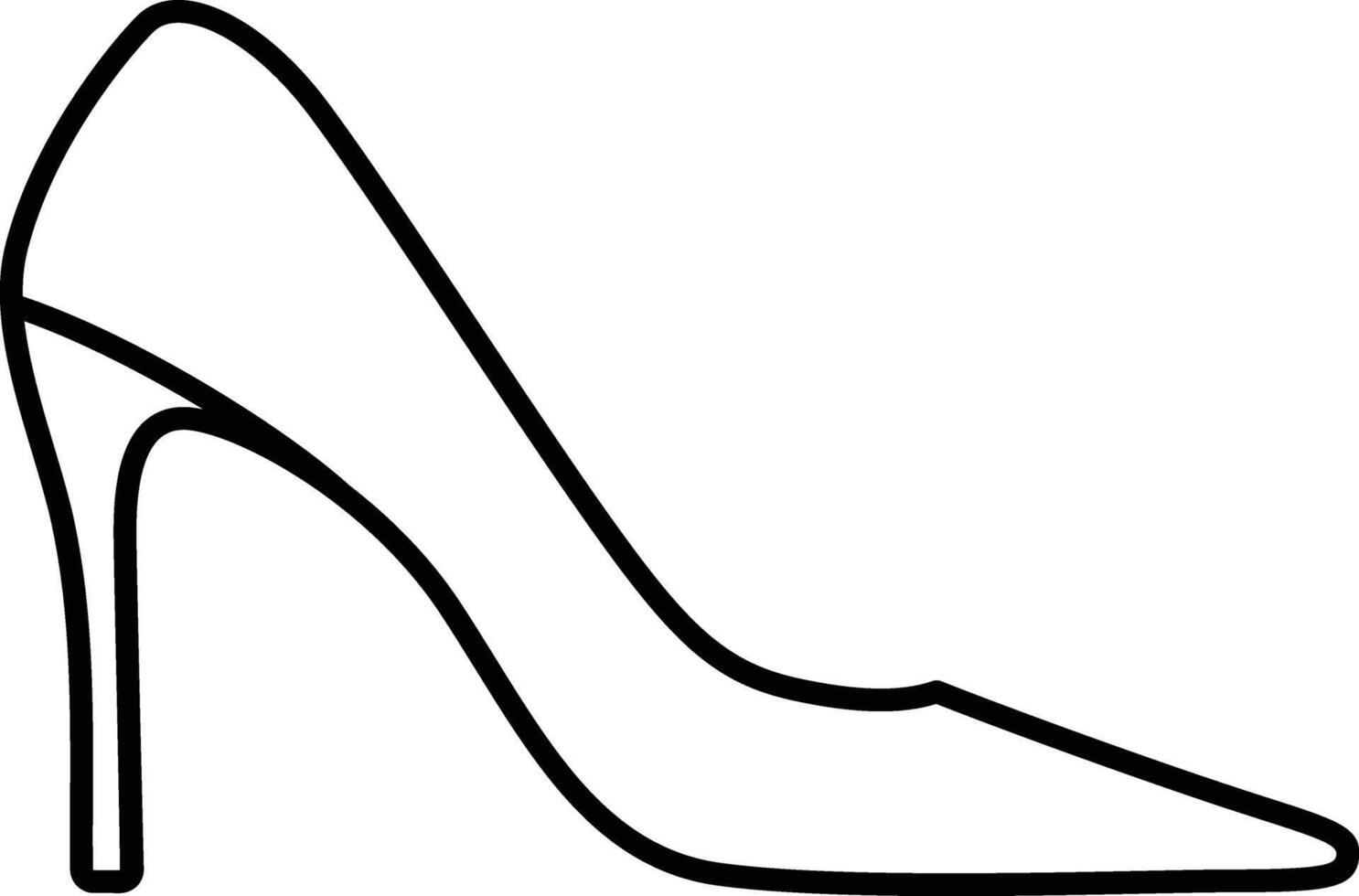 High heel shoe Outline Icon vector