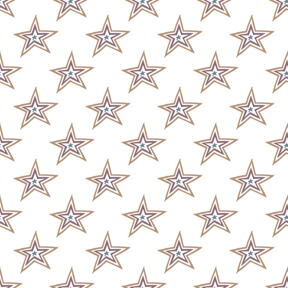 Seamless pattern with cute stars doodle for decorative print, wrapping paper, greeting cards, wallpaper and fabric vector