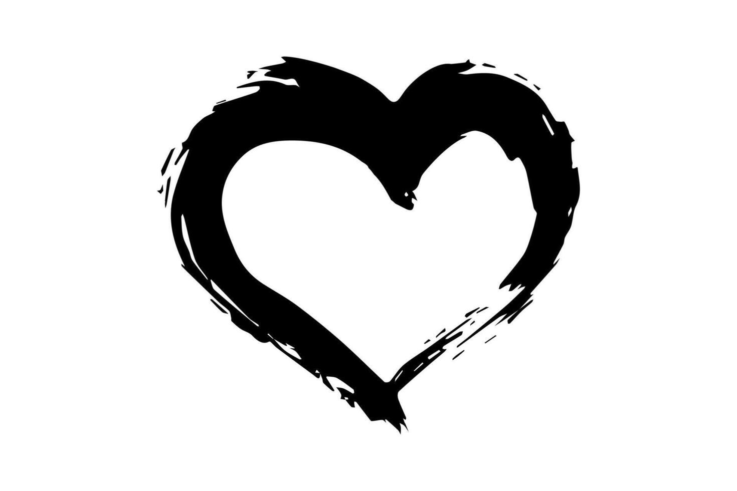 Simple hand drawn heart drawing illustration Scribble heart doodle Love clipart vector