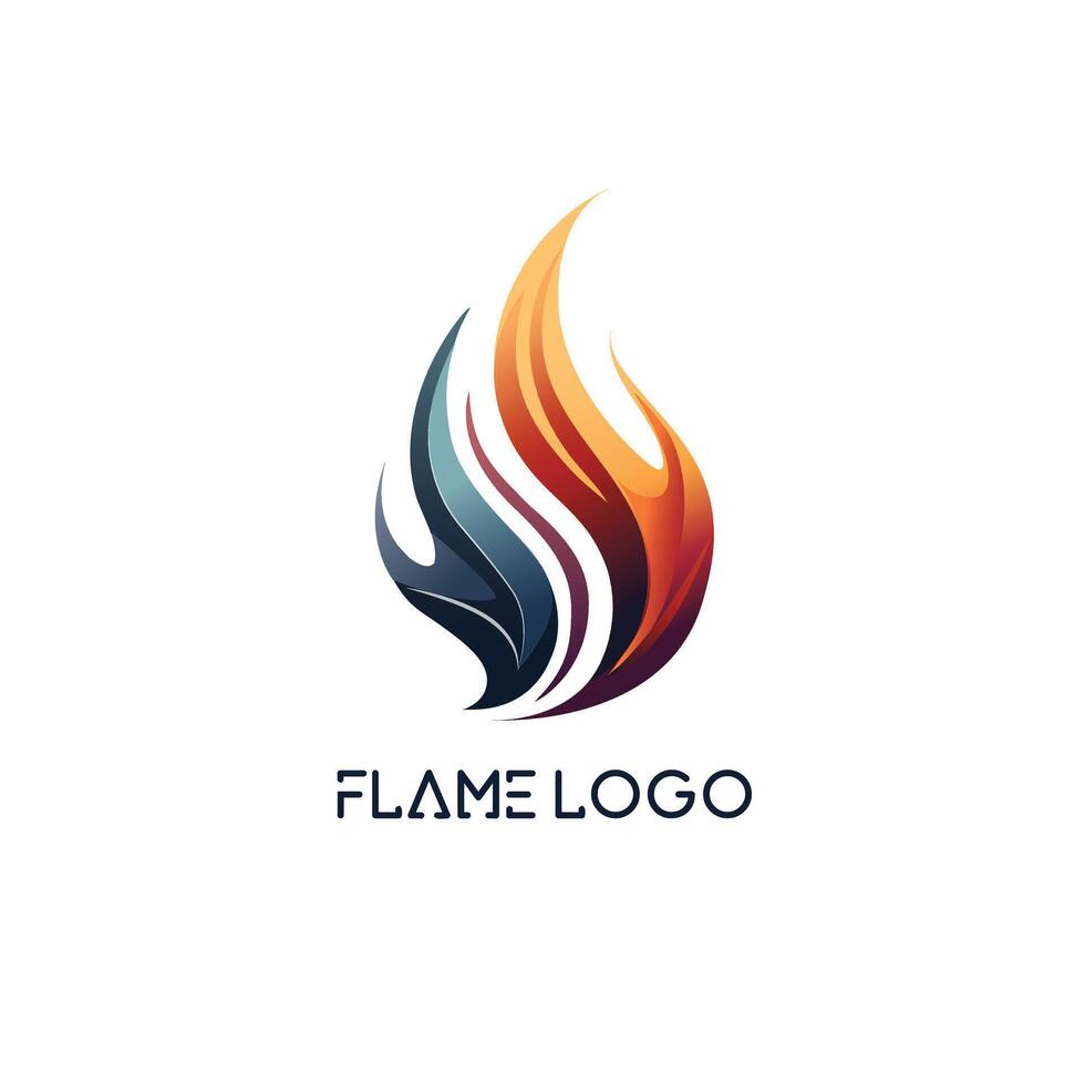 Unique logo design for a conceptual fire flame vector