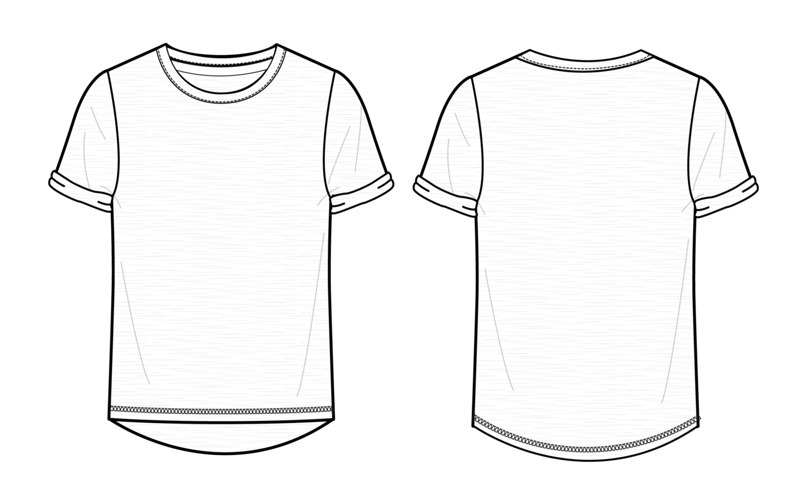 A women's t shirt front and back views png