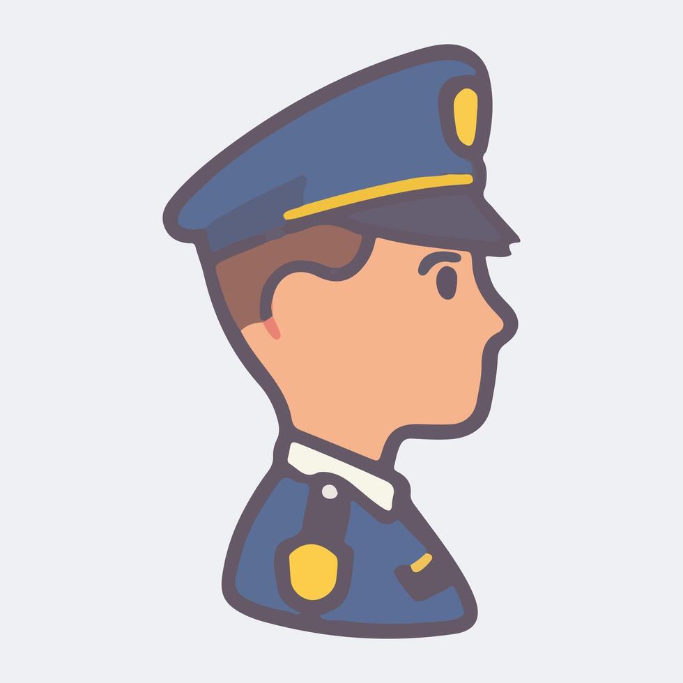 Illustration design graphic of police in simple art vector