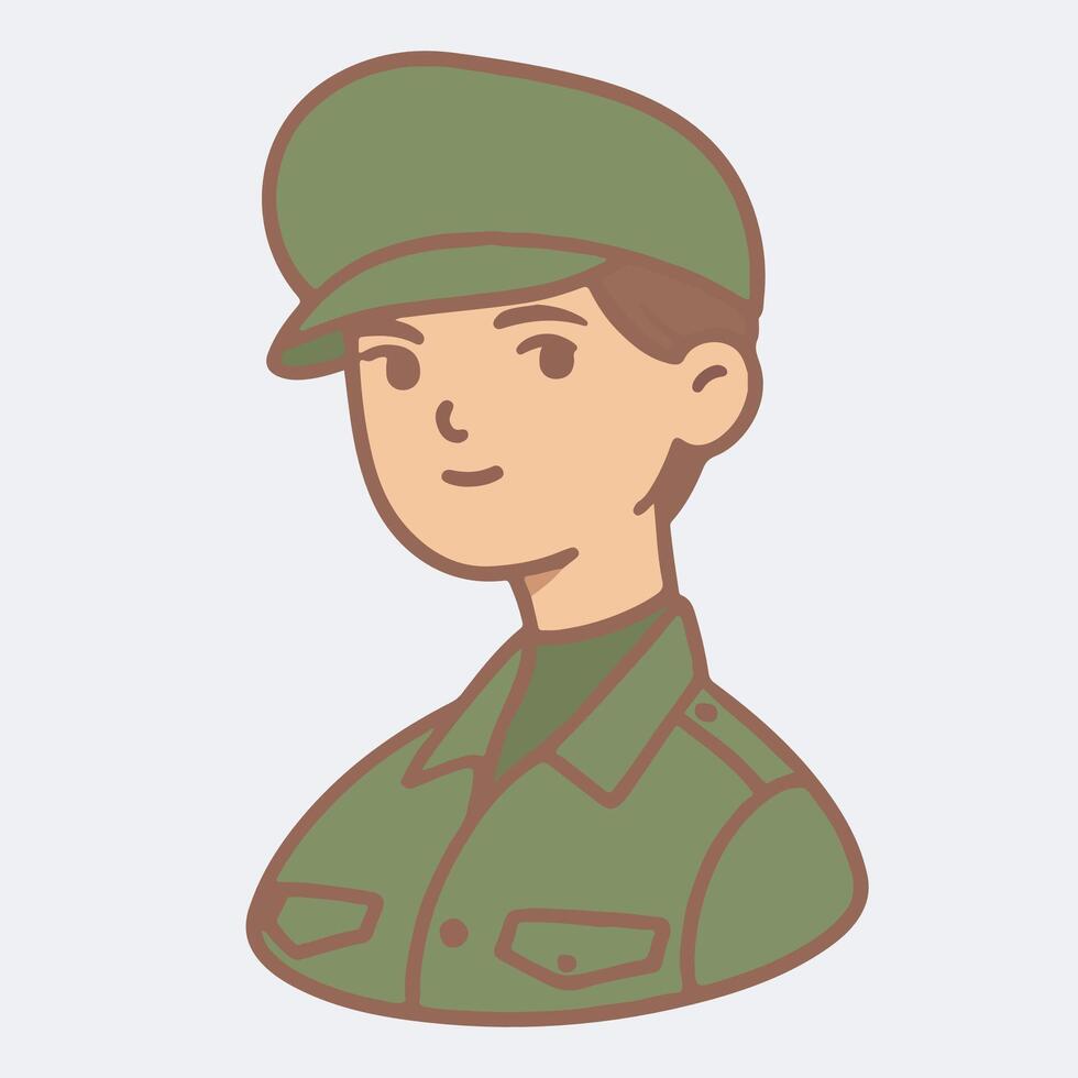 Illustration art of army in simple art for design vector