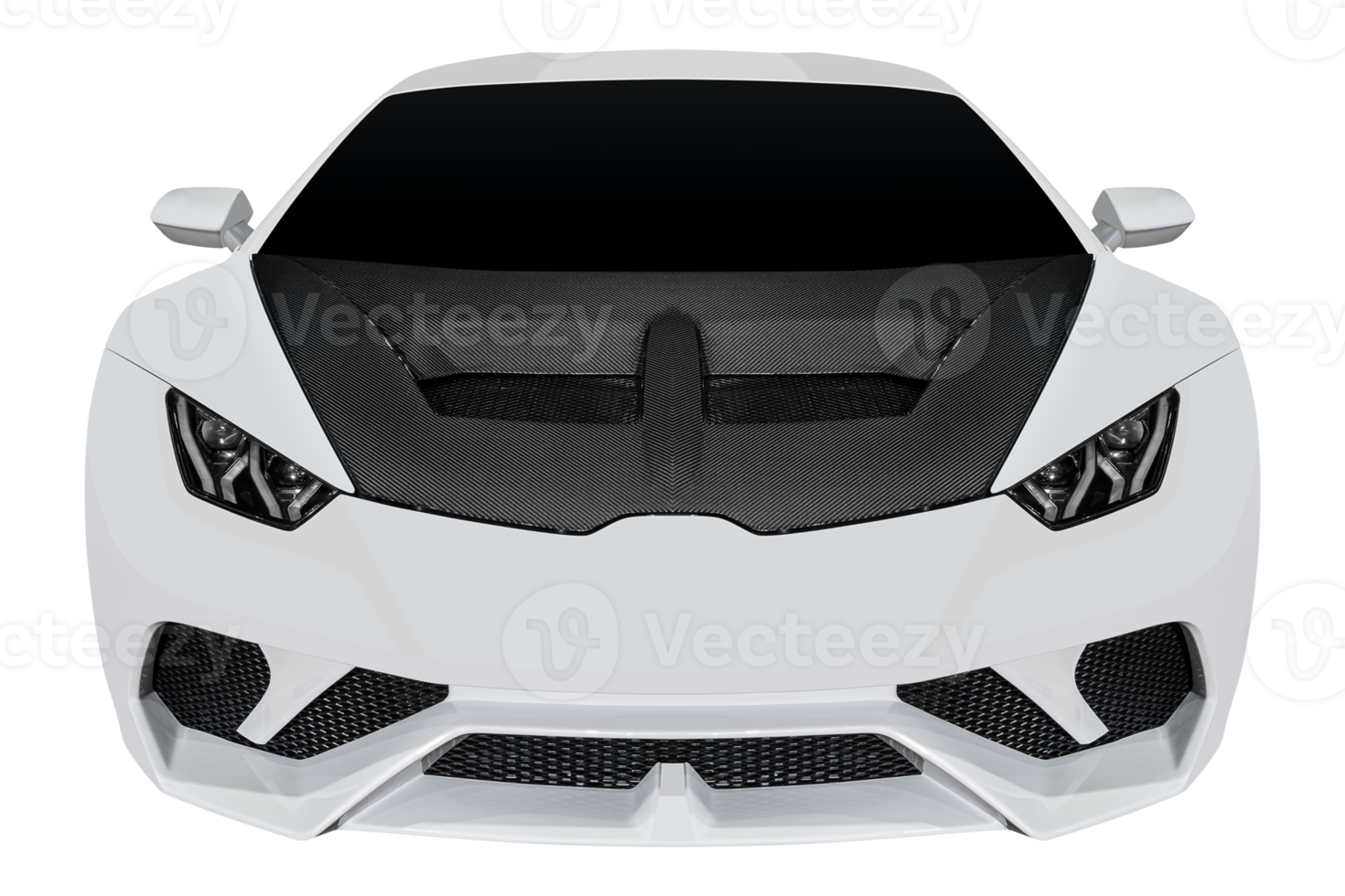 Front view white sport car png