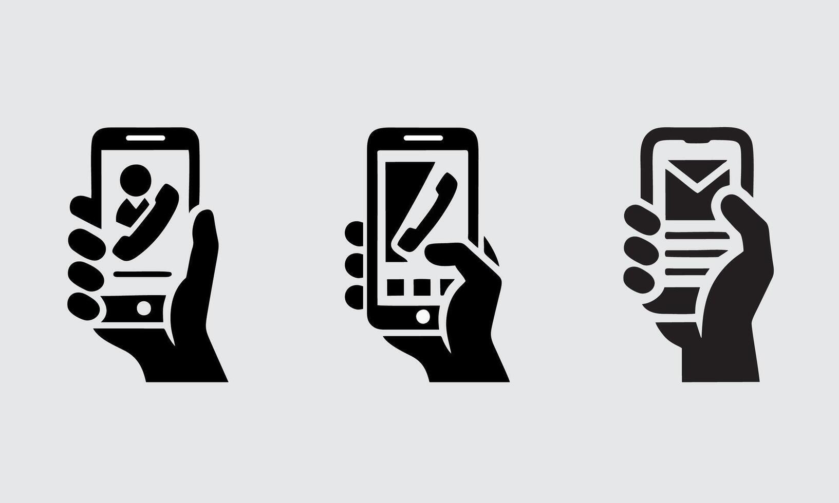 Touch screen smartphone icon with finger and call icon vector