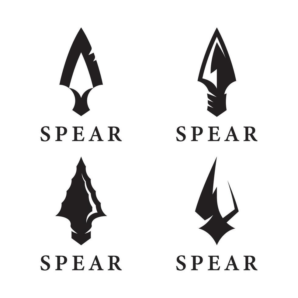 Spear logo icon template design vector