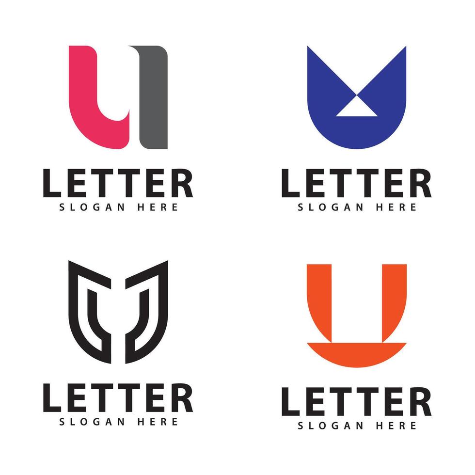 U Letter logo design template elements vector